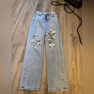 PacSun Light Blue Distressed Straight-Leg Jeans